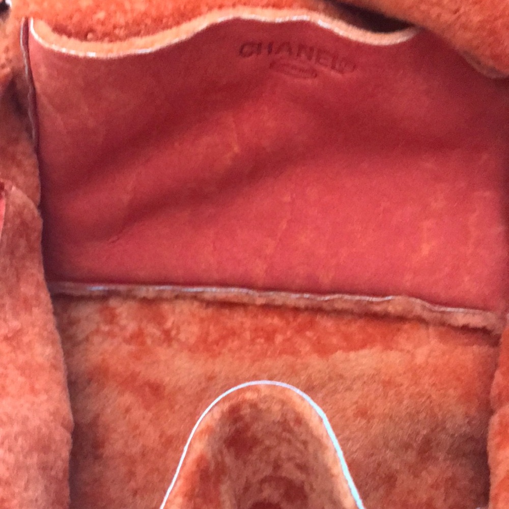 Authentic Chanel- Tomato Orange- Shearling/Suede - image 7